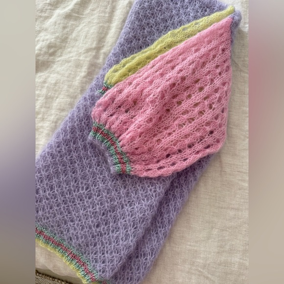 NWT Rose Carmine Mohair Balloon Sleave Sweater M - Picture 6 of 8